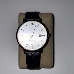 Black quilted leather Kaye Spade watch